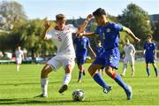 10 October 2021; Tomasso Guercio of Poland in action against Gerard Sanchez Navarro of Andorra during the UEFA U17 Championship Qualifying Round Group 5 match between Poland and Andorra at The Mardyke in Cork. Photo by Eóin Noonan/Sportsfile