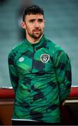 9 October 2021; Enda Stevens of Republic of Ireland before the FIFA World Cup 2022 qualifying group A match between Azerbaijan and Republic of Ireland at the Olympic Stadium in Baku, Azerbaijan. Photo by Stephen McCarthy/Sportsfile