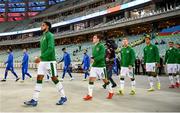 9 October 2021; Andrew Omobamidele of Republic of Ireland walks out before the FIFA World Cup 2022 qualifying group A match between Azerbaijan and Republic of Ireland at the Olympic Stadium in Baku, Azerbaijan. Photo by Stephen McCarthy/Sportsfile