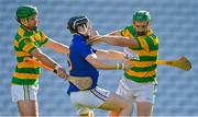 10 October 2021; John Cashman, right, of Blackrock, gathers possession ahead of team-mate Jamie Ryan and Jack Cahalane of St Finbarr's during the Cork County Senior Club Hurling Championship Round 3 match between Blackrock and St Finbarr's at Pairc Ui Chaoimh in Cork. Photo by Brendan Moran/Sportsfile