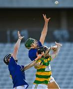 10 October 2021; Conor McCrickard, right, and Jack Cahalane of St Finbarr's contest a dropping ball with Gary Norberg of Blackrock during the Cork County Senior Club Hurling Championship Round 3 match between Blackrock and St Finbarr's at Pairc Ui Chaoimh in Cork. Photo by Brendan Moran/Sportsfile