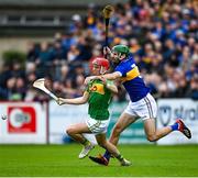 10 October 2021; Eoin O'Neill of Dunloy in action against Adrian Kenneally of O'Donovan Rossa during the Antrim County Senior Club Hurling Championship Final match between Dunloy and O'Donovan Rossa at Corrigan Park in Belfast. Photo by Ramsey Cardy/Sportsfile