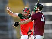 10 October 2021; Eoin Larkin of James Stephen's in action against Evan Carroll of Dicksboro during the Kilkenny County Senior Hurling Championship quarter-final match between James Stephen's and Dicksboro at UPMC Nowlan Park in Kilkenny. Photo by Piaras Ó Mídheach/Sportsfile