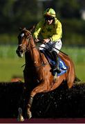 10 October 2021; Big Debates, with Jack Foley up, jumps the last on their way to winning the Follow Limerick Racecourse On Instagram Handicap Steeplechase at Limerick Racecourse in Patrickswell, Limerick. Photo by Seb Daly/Sportsfile