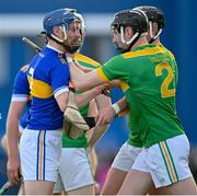 10 October 2021; Dara Rocks of O'Donovan Rossa and Aaron Crawford of Dunloy tussle during the Antrim County Senior Club Hurling Championship Final match between Dunloy and O'Donovan Rossa at Corrigan Park in Belfast. Photo by Ramsey Cardy/Sportsfile