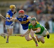 10 October 2021; Paul Shiels of Dunloy in action against Thomas Morgan of O'Donovan Rossa during the Antrim County Senior Club Hurling Championship Final match between Dunloy and O'Donovan Rossa at Corrigan Park in Belfast. Photo by Ramsey Cardy/Sportsfile