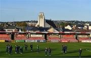 10 October 2021; Republic of Ireland players walk the pitch before the UEFA U17 Championship Qualifying Round Group 5 match between Republic of Ireland and North Macedonia at Turner's Cross in Cork. Photo by Eóin Noonan/Sportsfile