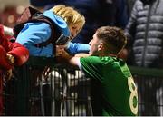 10 October 2021; James McManus of Republic of Ireland with his mother Anne after the UEFA U17 Championship Qualifying Round Group 5 match between Republic of Ireland and North Macedonia at Turner's Cross in Cork. Photo by Eóin Noonan/Sportsfile