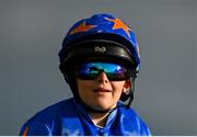 10 October 2021; Kian 'Tubs' McNally, aged 11, goes to post before the Curragh Irish Pony Racing Association Derby at The Curragh Racecourse in Kildare. Photo by Harry Murphy/Sportsfile