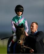 10 October 2021; Diamond Nell, with Alex O'Keeffe, aged 13, up, go to post before the Curragh Irish Pony Racing Association Derby at The Curragh Racecourse in Kildare. Photo by Harry Murphy/Sportsfile
