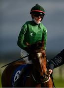 10 October 2021; Sheanmore Mata, with Calum Hogan, aged 15, up, go to post before the Curragh Irish Pony Racing Association Derby at The Curragh Racecourse in Kildare. Photo by Harry Murphy/Sportsfile