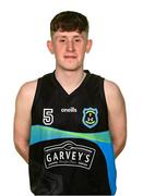 9 October 2021; James Fernane of Garvey's Tralee Warriors poses for a portrait before the InsureMyVan.ie Men's SuperLeague South Conference match between Garveys Tralee Warriors and Team 360 Financial Killorglin at Tralee Sports Complex in Tralee, Kerry. Photo by Brendan Moran/Sportsfile