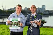 11 October 2021; Limerick hurler Peter Casey, left, and Cllr Daniel Butler, Mayor of the City and County of Limerick, in attendance at the launch of 'Back 2 Back' at Limerick City and County Council offices at Merchants Quay in Limerick. Photo by Diarmuid Greene/Sportsfile