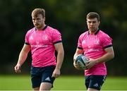 11 October 2021; Luke McGrath, right, and David Hawkshaw during a Leinster Rugby squad training session at UCD in Dublin. Photo by Harry Murphy/Sportsfile