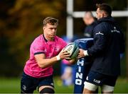 11 October 2021; Josh van der Flier, left, and Jack Conan during a Leinster Rugby squad training session at UCD in Dublin. Photo by Harry Murphy/Sportsfile
