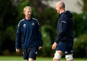 11 October 2021; Head coach Leo Cullen and Devin Toner during a Leinster Rugby squad training session at UCD in Dublin. Photo by Harry Murphy/Sportsfile