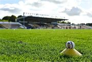 10 October 2021; A general view of a sliotar on the pitch before the Kilkenny County Senior Hurling Championship quarter-final match between James Stephen's and Dicksboro at UPMC Nowlan Park in Kilkenny. Photo by Piaras Ó Mídheach/Sportsfile