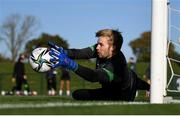 11 October 2021; Goalkeeper Caoimhin Kelleher during a Republic of Ireland training session at the FAI National Training Centre in Abbotstown, Dublin. Photo by Stephen McCarthy/Sportsfile