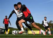 11 October 2021; Jamie McGrath, right, and Enda Stevens during a Republic of Ireland training session at the FAI National Training Centre in Abbotstown, Dublin. Photo by Stephen McCarthy/Sportsfile