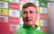 11 October 2021; Manager Stephen Kenny during a Republic of Ireland press conference at the FAI Headquarters in Abbotstown, Dublin. Photo by Stephen McCarthy/Sportsfile