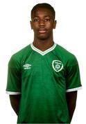11 October 2021; Franco Umeh poses for a portrait during a Republic of Ireland U17's portrait session at Rochestown Park Hotel, Cork. Photo by Eóin Noonan/Sportsfile