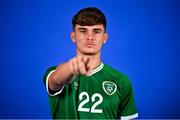 11 October 2021; Kevin Zefi poses for a portrait during a Republic of Ireland U17's portrait session at Rochestown Park Hotel, Cork. Photo by Eóin Noonan/Sportsfile