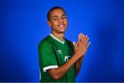 11 October 2021; Caden Mcloughlin poses for a portrait during a Republic of Ireland U17's portrait session at Rochestown Park Hotel, Cork. Photo by Eóin Noonan/Sportsfile