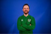 11 October 2021; Connor Gallagher, Team Doctor, poses for a portrait during a Republic of Ireland U17's portrait session at Rochestown Park Hotel, Cork. Photo by Eóin Noonan/Sportsfile