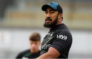 12 October 2021; Bundee Aki during a Connacht rugby squad training at The Sportsground in Galway. Photo by Matt Browne/Sportsfile
