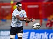 25 September 2021; Phepsi Buthelezi of Cell C Sharks during the warm-up before the United Rugby Championship match between Munster and Cell C Sharks at Thomond Park in Limerick.  Photo by Piaras Ó Mídheach/Sportsfile