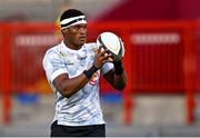 25 September 2021; Phepsi Buthelezi of Cell C Sharks during the warm-up before the United Rugby Championship match between Munster and Cell C Sharks at Thomond Park in Limerick.  Photo by Piaras Ó Mídheach/Sportsfile