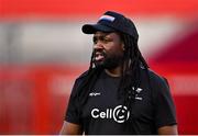 25 September 2021; Cell C Sharks skills coach Phiwe Nomlomo during the warm-up before the United Rugby Championship match between Munster and Cell C Sharks at Thomond Park in Limerick.  Photo by Piaras Ó Mídheach/Sportsfile
