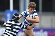 6 October 2021; Charlie Molony of Blackrock College is tackled by Aodhan Kirwan of Cistercian College Roscrea during the Bank of Ireland Leinster Schools Junior Cup Round 2 match between Cistercian College Roscrea and Blackrock College at Energia Park in Dublin. Photo by Piaras Ó Mídheach/Sportsfile