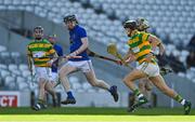 10 October 2021; Conor Cahalane of St Finbarr's races clear of John O'Sullivan and Conor O'Brien of Blackrock during the Cork County Senior Club Hurling Championship Round 3 match between Blackrock and St Finbarr's at Pairc Ui Chaoimh in Cork. Photo by Brendan Moran/Sportsfile