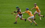 16 May 2021; Alan Murphy of Kilkenny in action against Damon McMullan and Eoghan Campbell of Antrim during the Allianz Hurling League Division 1 Group B Round 2 match between Kilkenny and Antrim at UPMC Nowlan Park in Kilkenny. Photo by Brendan Moran/Sportsfile