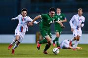 8 October 2021; Liam Kerrigan of Republic of Ireland in action against Alexandre Sacras of Luxembourg during the UEFA European U21 Championship Qualifier match between Republic of Ireland and Luxembourg at Tallaght Stadium in Dublin.  Photo by Sam Barnes/Sportsfile