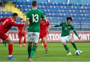 12 October 2021; Alexander Gilbert of Republic of Ireland shoots at goal during the UEFA European U21 Championship Qualifier Group F match between Montenegro and Republic of Ireland at Gradski Stadion Podgorica in Podgorica, Montenegro. Photo by Filip Roganovic/Sportsfile