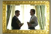 15 March 2004; Kerry hurler John Mike Dooley, right, and Limerick footballer Stephen Kelly, who were presented with the Vodafone GAA Allstar Hurler of the Month and Footballer of the Month for February respectively, at a luncheon in the Westin Hotel, Dublin. Picture credit; Brendan Moran / SPORTSFILE *EDI*