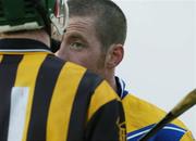 21 March 2004; David Hoey, Clare, with Henry Shefflin, Kilkenny. Allianz Hurling League 2004, Division 1A, Round 4, Clare v Kilkenny, Cusack Park, Ennis, Co. Clare. Picture credit; Ray McManus / SPORTSFILE *EDI*
