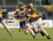 21 March 2004; Mark Phelan, Kilkenny, in action against David Forde, Clare. Allianz Hurling League 2004, Division 1A, Round 4, Clare v Kilkenny, Cusack Park, Ennis, Co. Clare. Picture credit; Ray McManus / SPORTSFILE *EDI*