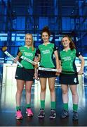 23 July 2013; The Irish Hockey Association is delighted to welcome Dublin Airport Authority on board as a commercial sponsor of the Electric Ireland U18 Women's EuroHockey Championships which will take place at UCD, Dublin, from 29th July to 4th August. Pictured at the launch of the partnership are Ireland players, from left to right, Sarah Hawkshaw, Emma Duncan and Ruth Maguire. Dublin Airport, Dublin. Photo by Sportsfile