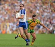 21 July 2013; Paul Finlay, Monaghan, in action against Paddy McGrath, Donegal. Ulster GAA Football Senior Championship Final, Donegal v Monaghan, St Tiernach's Park, Clones, Co. Monaghan. Picture credit: Oliver McVeigh / SPORTSFILE
