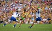 21 July 2013; Rory Kavanagh Donegal, in action against Conor McManus and Paul Finlay, Monaghan. Ulster GAA Football Senior Championship Final, Donegal v Monaghan, St Tiernach's Park, Clones, Co. Monaghan. Picture credit: Oliver McVeigh / SPORTSFILE