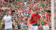 21 July 2013; Mayo supporters celebrate after Cillian O'Connor scored his side's third goal. Connacht GAA Football Senior Championship Final, Mayo v London, Elverys MacHale Park, Castlebar, Co. Mayo. Picture credit: Stephen McCarthy / SPORTSFILE