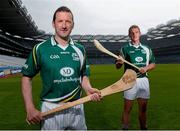 22 July 2013; In attendance at the launch of the M.Donnelly GAA All Ireland Poc Fada Finals are Brendan Cummins, Tipperary, and James Skehill, Galway. Croke Park, Dublin. Picture credit: David Maher / SPORTSFILE