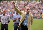 21 July 2013; Former Mayo star Dermot Flanagan who was honoured when the Mayo teams of 1988 & 1989 were introduced to the crowd during half time at the Connacht GAA Football Senior Championship Final. Elverys MacHale Park, Castlebar, Co. Mayo. Picture credit: Ray McManus / SPORTSFILE