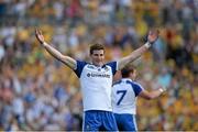 21 July 2013; Monaghan's Darren Hughes celebrates a late score. Ulster GAA Football Senior Championship Final, Donegal v Monaghan, St Tiernach's Park, Clones, Co. Monaghan. Picture credit: Brian Lawless / SPORTSFILE