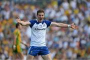 21 July 2013; Darren Hughes, Monaghan, celebrates in the final moments of the match. Ulster GAA Football Senior Championship Final, Donegal v Monaghan, St Tiernach's Park, Clones, Co. Monaghan. Picture credit: Brian Lawless / SPORTSFILE