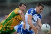 21 July 2013; Drew Wylie, Monaghan, in action against Frank McGlynn, Donegal. Ulster GAA Football Senior Championship Final, Donegal v Monaghan, St Tiernach's Park, Clones, Co. Monaghan. Picture credit: Brian Lawless / SPORTSFILE