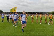 21 July 2013; The Monaghan and Donegal teams line up for the pre match parade. Ulster GAA Football Senior Championship Final, Donegal v Monaghan, St Tiernach's Park, Clones, Co. Monaghan. Picture credit: Brian Lawless / SPORTSFILE